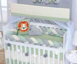 Kit Berço Americano 8 pçs Trança Leão Verde - I9 baby