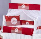 Kit Berço Americano 9 peças 100 Algodão My Princess Vermelho - I9 baby