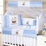 Kit Berço Americano 9 peças 100 Algodão Urso Marinheiro Encantado - I9 baby