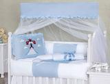 Kit Berço Americano 9 peças Aviãozinho Serelepe Azul - I9 baby
