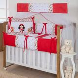 Kit Berço Americano 9 peças Floresta Encantada Vermelho - I9 baby