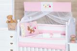 Kit Berço Americano 9 peças Meu Bebê Cavalinho Rosa - I9 baby