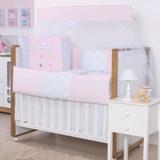 Kit Berço Americano 9 peças nuvem estrela Rosa - I9 baby