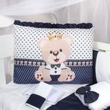 Kit Berço Americano Marinho Menino Urso Coroado 9 Peças Americano / Nacional - Nicoli ferri