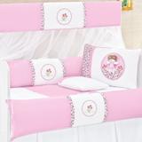 Kit Berço Americano Menina Boneca Floral Rosa 08 Peças - Sônia enxovais