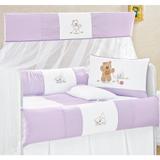 Kit Berço Americano Menina Ursinha Lilás 08 Peças - Sônia enxovais
