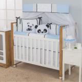 Kit Berço Americano Menino Panda Azul - I9 baby