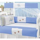 Kit Berço Americano Menino Ursinho Azul 08 Peças - Sônia enxovais