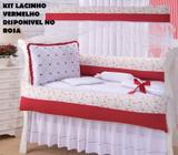 Kit Berço Americano/Nacional Lacinho Vermelho - 10 Peças - Sônia enxovais