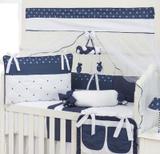 Kit Berço Americano para Meninos 9 peças Coroa Realeza Marinho - I9 baby