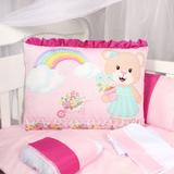 Kit Berço Americano Ursinha Rosa / Pink 9 Peças Americano / Nacional Menina - Nicoli ferri