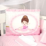 Kit Berço Bailarina Menina Rosa 9 Peças Padrão Americano / Nacional - Nicoli ferri