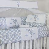 Kit Berço Glamour 10 peças - Balão Azul - Laura baby