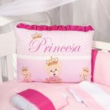 Kit Berço Princesa Rosa Americano 9 Peças Menina Americano / Nacional - Nicoli ferri