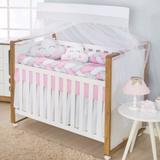 Kit berço trança 100% Algodão nuvem rosa - I9 baby
