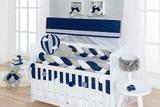 Kit Berço Trança Doce Aventura Azul Marinho - Bordados 4r baby
