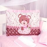 Kit Berço Ursa Rosa Menina Padrão Americano / Nacional 9 Peças - Nicoli ferri
