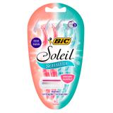 Kit Bic Aparelho Depilatório Soleil Sensitive 3 Lâminas 4 Unidades