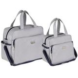 Kit Bolsa Bebê Cinza e Azul Marinho Cinis Plike Baby CNZAZM