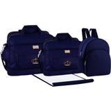 Kit Bolsa Bebê Maternidade Azul Marinho Mochila Trocador CA109MT - Mave baby