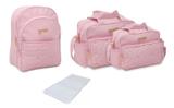 Kit bolsa bebê maternidade com mochila rosa Retrô - Griff