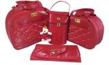 kit bolsa de bebe saída de maternidade redonda vermelha menina 4pçs - Clara baby