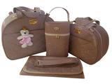 kit bolsa de bebe saída de maternidade rose redonda menina 4pçs - Clara baby
