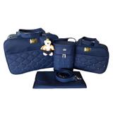 Kit Bolsa De Bebe Saida Maternidade Azul Marinho - Mk baby
