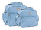 Kit Bolsa Frasqueira Bebê Maternidade Mave Baby Menina Azul Claro