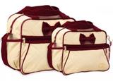 Kit Bolsa Frasqueira Bebê Maternidade Mave Baby Menina Rosa Com Vinho