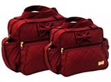 Kit Bolsa Frasqueira Bebê Maternidade Mave Baby Menina Vinho