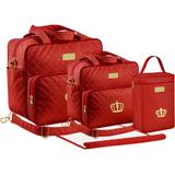 Kit Bolsa Maternidade 04 Peças Plike Baby Bordô TP-PK72