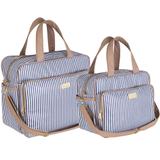 Kit Bolsa Maternidade Azul Marinho e Bege Cream Plike Baby LSTAZM