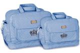 Kit Bolsa Maternidade Bebê Coroa Menina Menino Atacado Mave Azul Claro - Mave baby