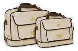Kit Bolsa Maternidade Bebê Coroa Menina Menino Atacado Mave Bege com Marrom - Mave baby