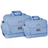 Kit Bolsa Maternidade Bebê Coroa Menino Atacado Azul Claro - Mave baby