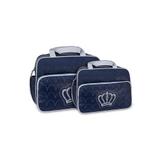 Kit Bolsa Maternidade Bebe Menino Azul Marinho Coroa M E G - Mave