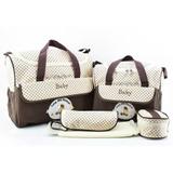 Kit Bolsa Maternidade Bebê Menino E Menina Marrom 5 Peças - Baby