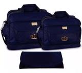 Kit Bolsa Maternidade Bebê Trocador Menino Menina Atacado Barato Azul Marinho - Mave baby