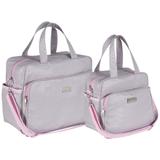 Kit Bolsa Maternidade Cinza e Rosa Cinis Plike Baby CNZRS