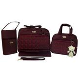 Kit Bolsa Maternidade Jokenpô / Ludy Baby Urso Pelúcia Vinho