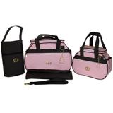 Kit Bolsa Maternidade Jokenpô Ludy Baby Xadrez Rosa Bebê