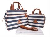 Kit Bolsa Maternidade Listrado Azul Marinho - Alinhado baby