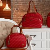 Kit Bolsa Maternidade Luxo Encanto Vermelha 2 Peças - Sônia enxovais
