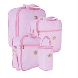 Kit Bolsa Maternidade Madrid 4 peças Rosa - Nenê belo