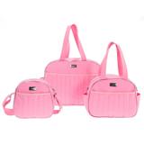 Kit Bolsa Maternidade Menina Rosa 03 Peças - Sônia enxovais