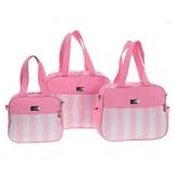 Kit Bolsa Maternidade Menina Rosa 03 Peças - Sônia enxovais