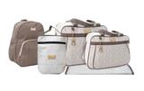Kit Bolsa Maternidade Milão 5 Peças Bege - Bolsa, Mala, Mochila, Frasqueira Térmica e Trocador - Mave
