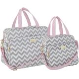 Kit Bolsa Maternidade Rosa Chevron Plike Baby CHV