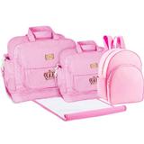 Kit Bolsa Maternidade Rosa Trocador Mochila CMT1009 - Mave baby